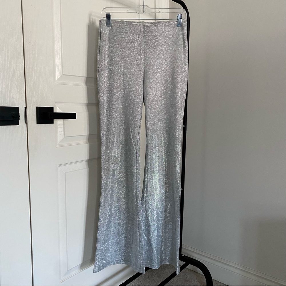 H&M Silver Shimmery Flared Leggings